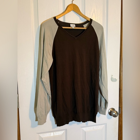 Armani Collezioni Brown Baseball Type Silk/Nylon Sweater Large